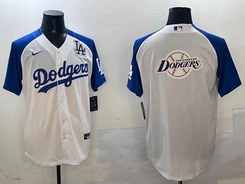 Men Los Angeles Dodgers Blank White blue Game 2025 Nike MLB Jersey style 38